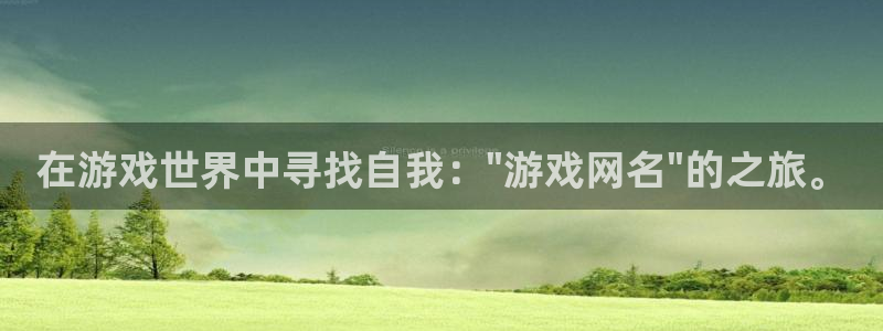 杏悦2平台登录方式：在游戏世界中寻找自我：\