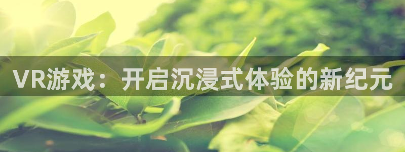 杏悦2会员登录入口：VR游戏：开启沉浸式体验的新纪元